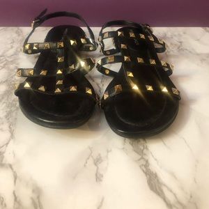 Marc Fisher Studded Gladiator Sandals w Gold Studs